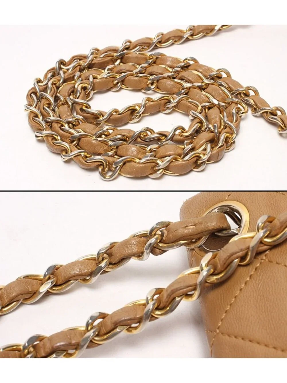 Chanel Chain Shoulder Bag Crossbody Gold Lambskin Quilted